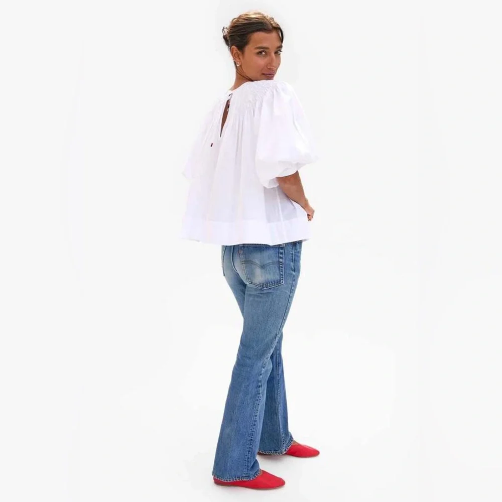 Clare V. Fleur Blouse White - Picture 2 of 7